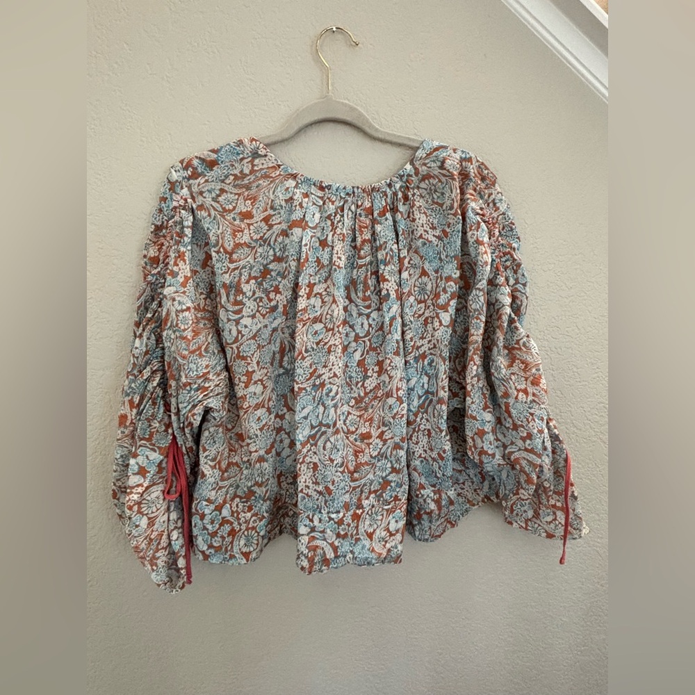 Anthropologie long-sleeve shirred blouse - Picture 7 of 9